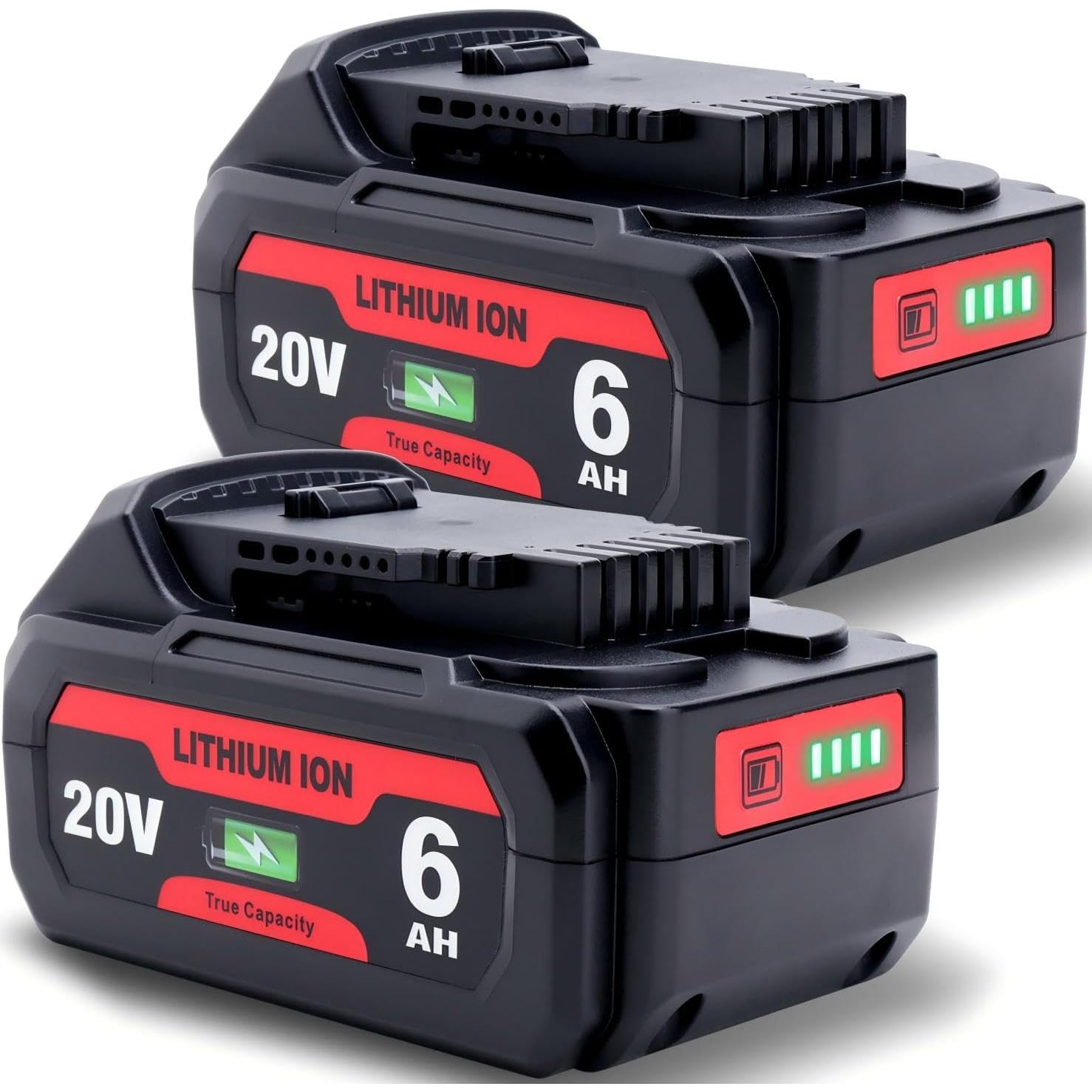 Biswaye 2Pack 6.0Ah 20V Battery Replacement for Dewalt 20V MAX